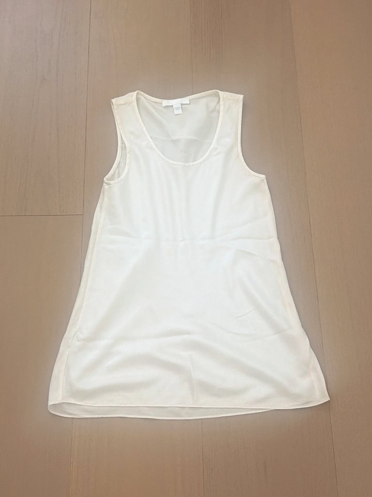 Hugo Boss Silk Front & Back Sleeveless Tank Top Elegant Off White